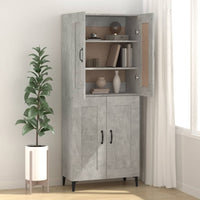 Credenza Grigio Cemento 69,5x34x90 cm in Legno Multistrato 812145
