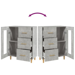 Credenza-Buffet-Armadio da cucina Grigio Cemento 69,5x34x90 cm in Legno Multistrato 254008