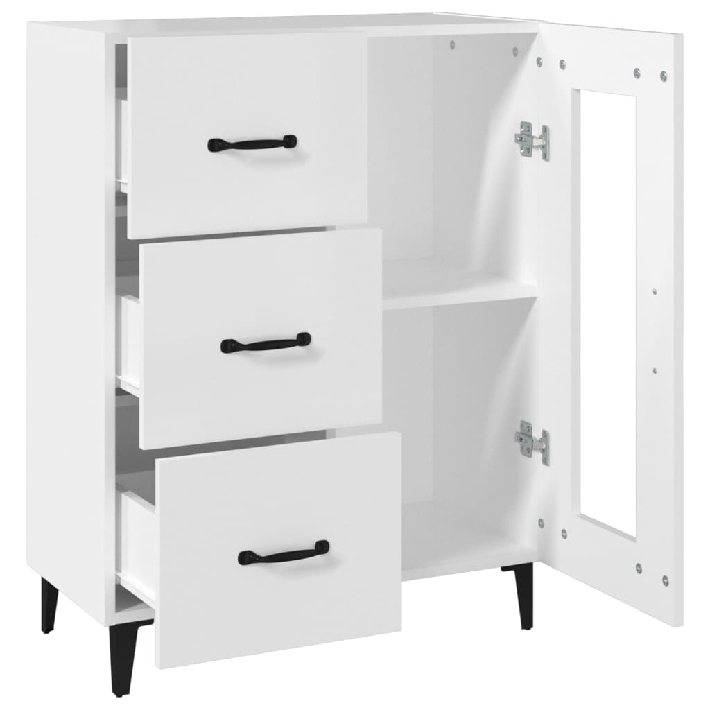 Credenza-Buffet-Armadio da cucina Bianca 69,5x34x90 cm in Legno Multistrato 494436