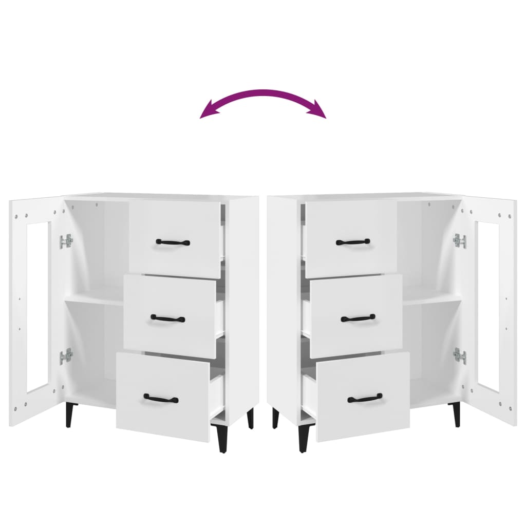 Credenza-Buffet-Armadio da cucina Bianca 69,5x34x90 cm in Legno Multistrato 494436