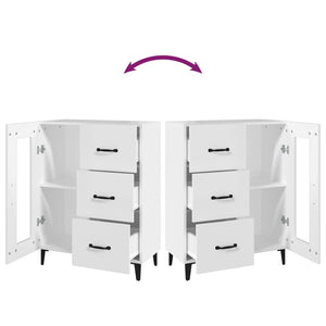 Credenza-Buffet-Armadio da cucina Bianca 69,5x34x90 cm in Legno Multistrato 494436