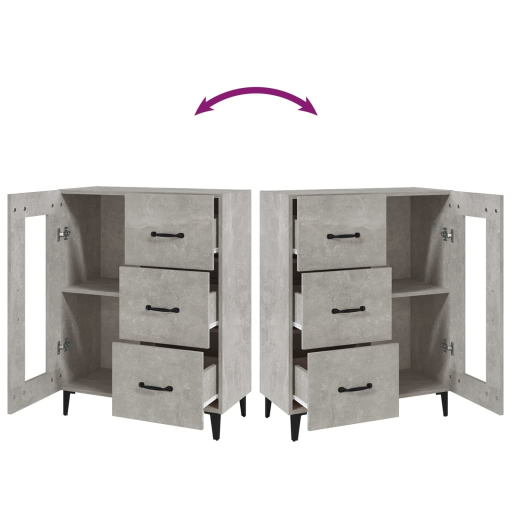 Credenza Grigio Cemento 69,5x34x90 cm in Legno Multistrato cod mxl 20192