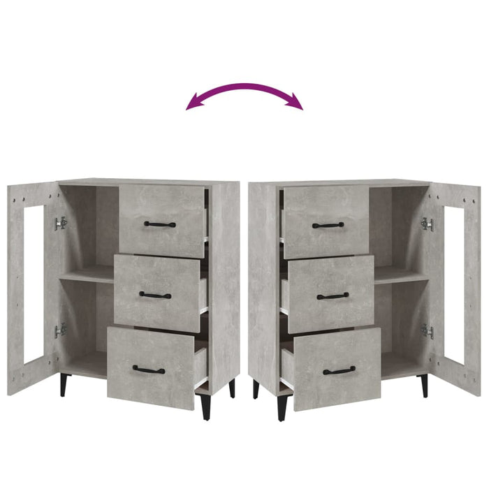 Credenza Grigio Cemento 69,5x34x90 cm in Legno Multistrato cod mxl 20192