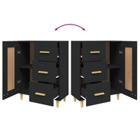 Credenza Nera 69,5x34x90 cm in Legno Multistrato 812223