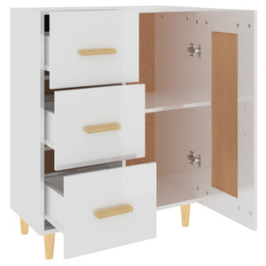 Credenza 69,5x34x90 cm in Legno Multistrato Bianco Lucido 812228