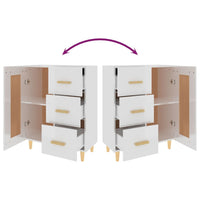 Credenza-Buffet-Armadio da cucina 69,5x34x90 cm in Legno Multistrato Bianco Lucido 314089