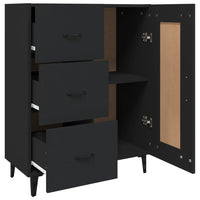 Credenza-Buffet-Armadio da cucina Nera 69,5x34x90 cm in Legno Multistrato 737806