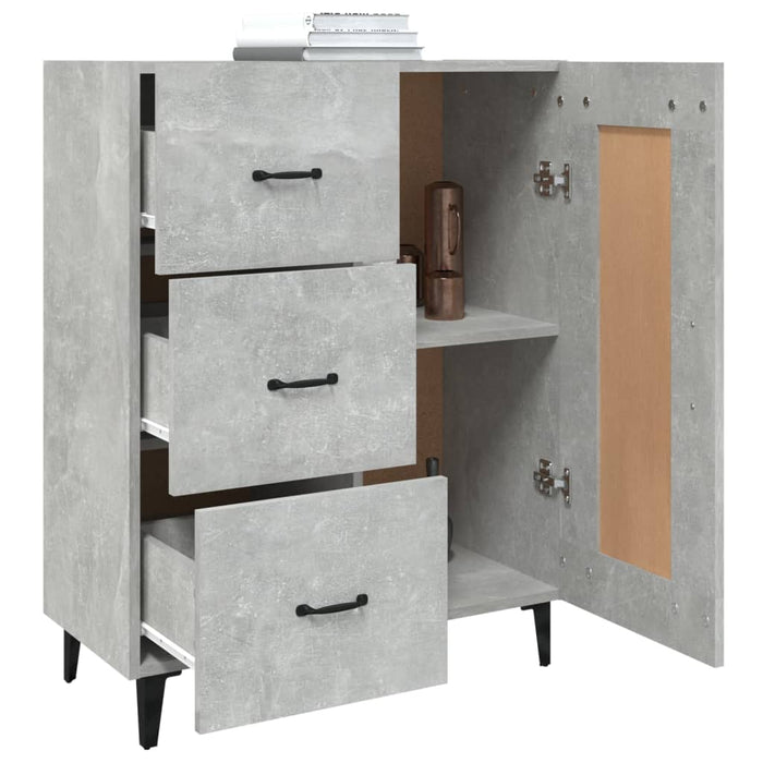 Credenza Grigio Cemento 69,5x34x90 cm in Legno Multistrato 812235