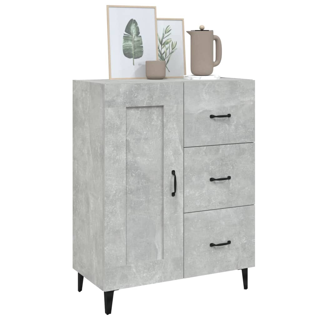 Credenza Grigio Cemento 69,5x34x90 cm in Legno Multistrato 812235