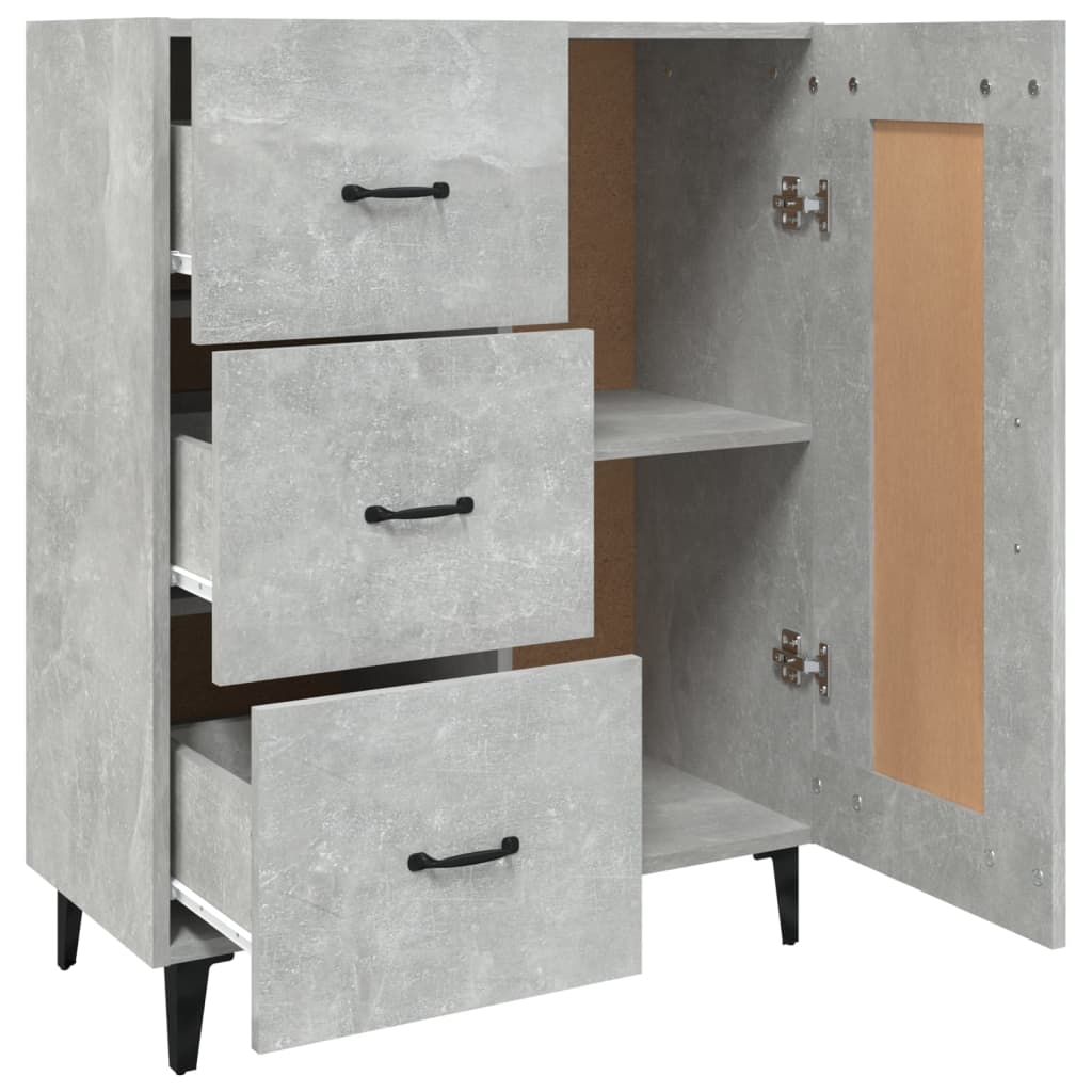 Credenza Grigio Cemento 69,5x34x90 cm in Legno Multistrato 812235