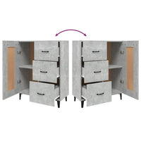 Credenza Grigio Cemento 69,5x34x90 cm in Legno Multistrato 812235