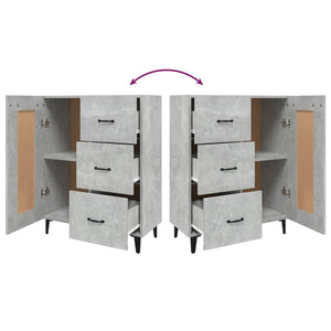 Credenza Grigio Cemento 69,5x34x90 cm in Legno Multistrato 812235