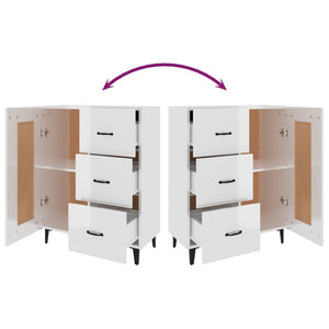 Credenza 69,5x34x90 cm in Legno Multistrato Bianco Lucido 812237