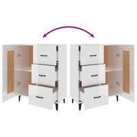 Credenza-Buffet-Armadio da cucina 69,5x34x90 cm in Legno Multistrato Bianco Lucido 271882