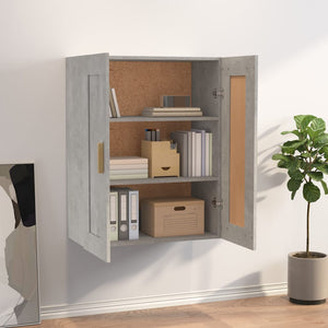 Mobile a Parete Grigio Cemento 69,5x32,5x90cm Legno Multistrato 812298
