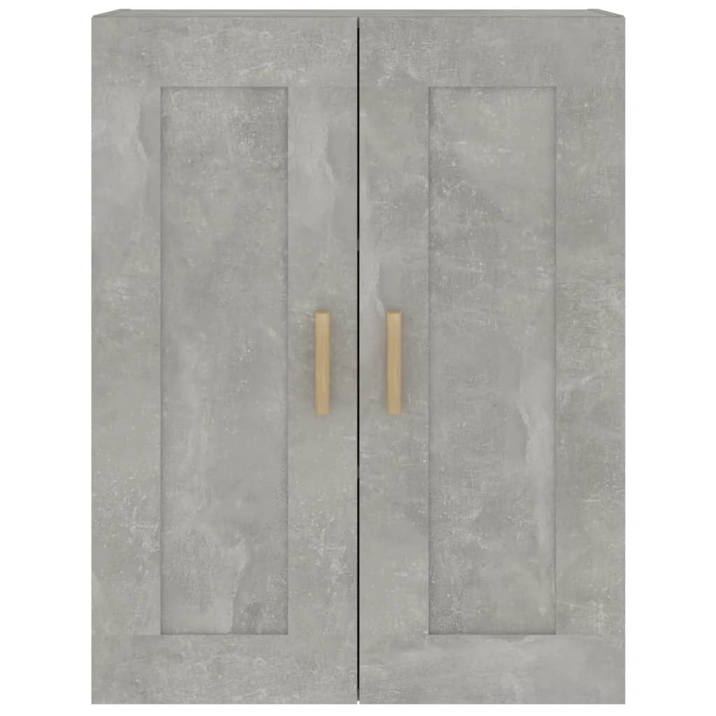 Mobile a Parete Grigio Cemento 69,5x32,5x90cm Legno Multistrato 812298