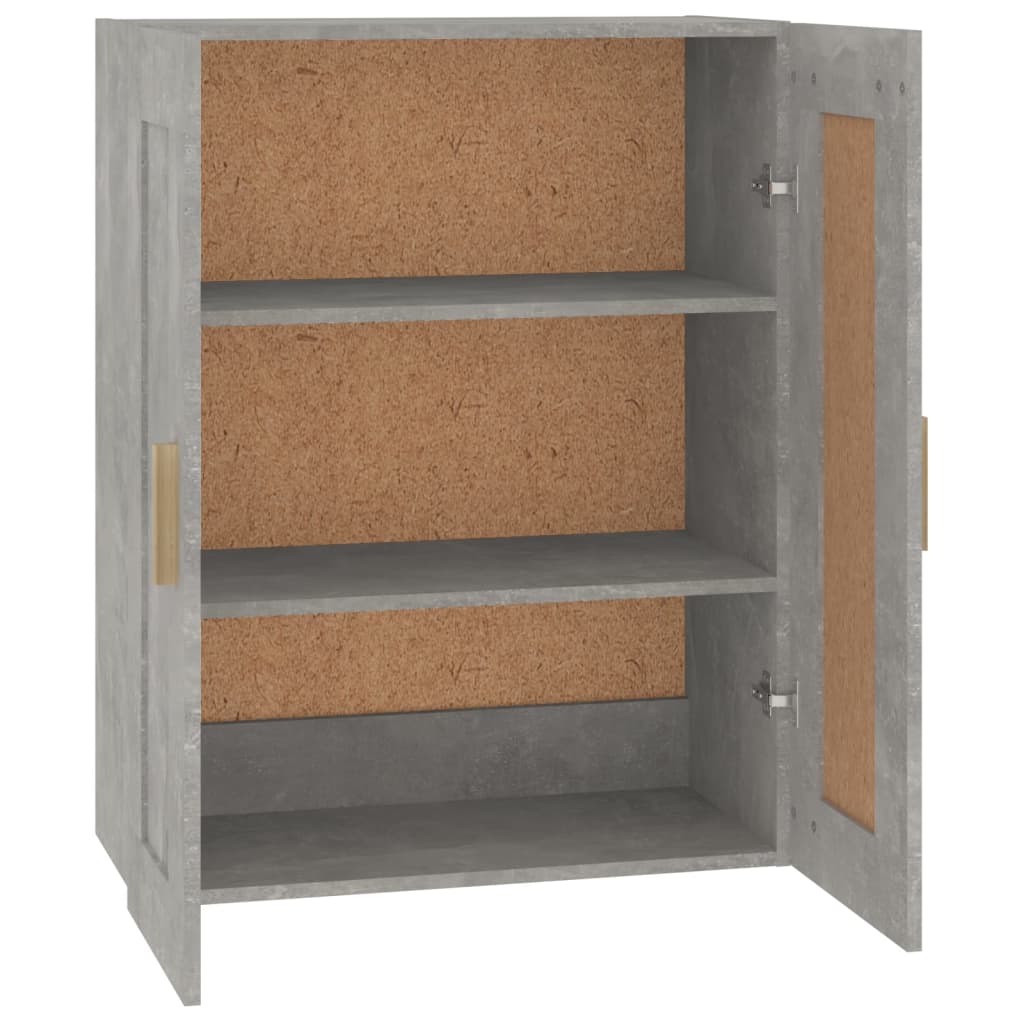 Mobile a Parete Grigio Cemento 69,5x32,5x90cm Legno Multistrato 812298