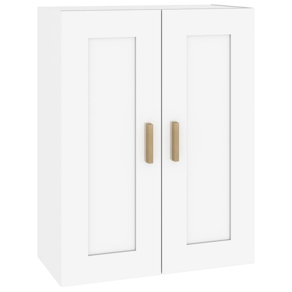 Mobile a Parete Bianco Lucido 69,5x32,5x90 cm Legno Multistrato 812300