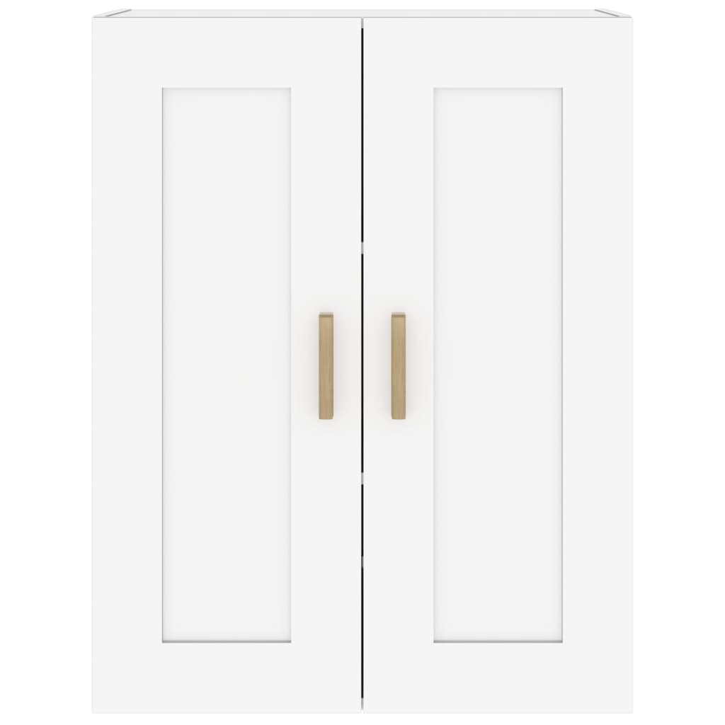 Mobile a Parete Bianco Lucido 69,5x32,5x90 cm Legno Multistrato 812300