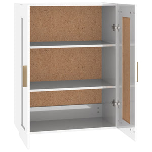 Mobile a Parete Bianco Lucido 69,5x32,5x90 cm Legno Multistrato 812300
