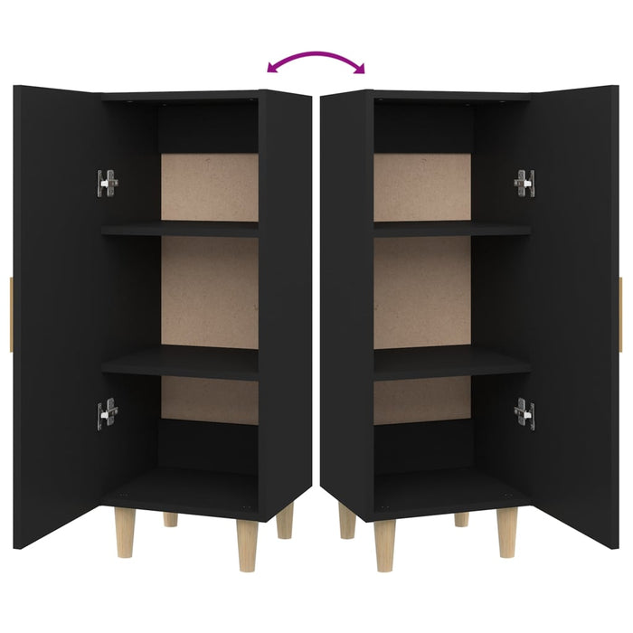 Credenza Nera 34,5x34x90 cm in Legno Multistrato 812322
