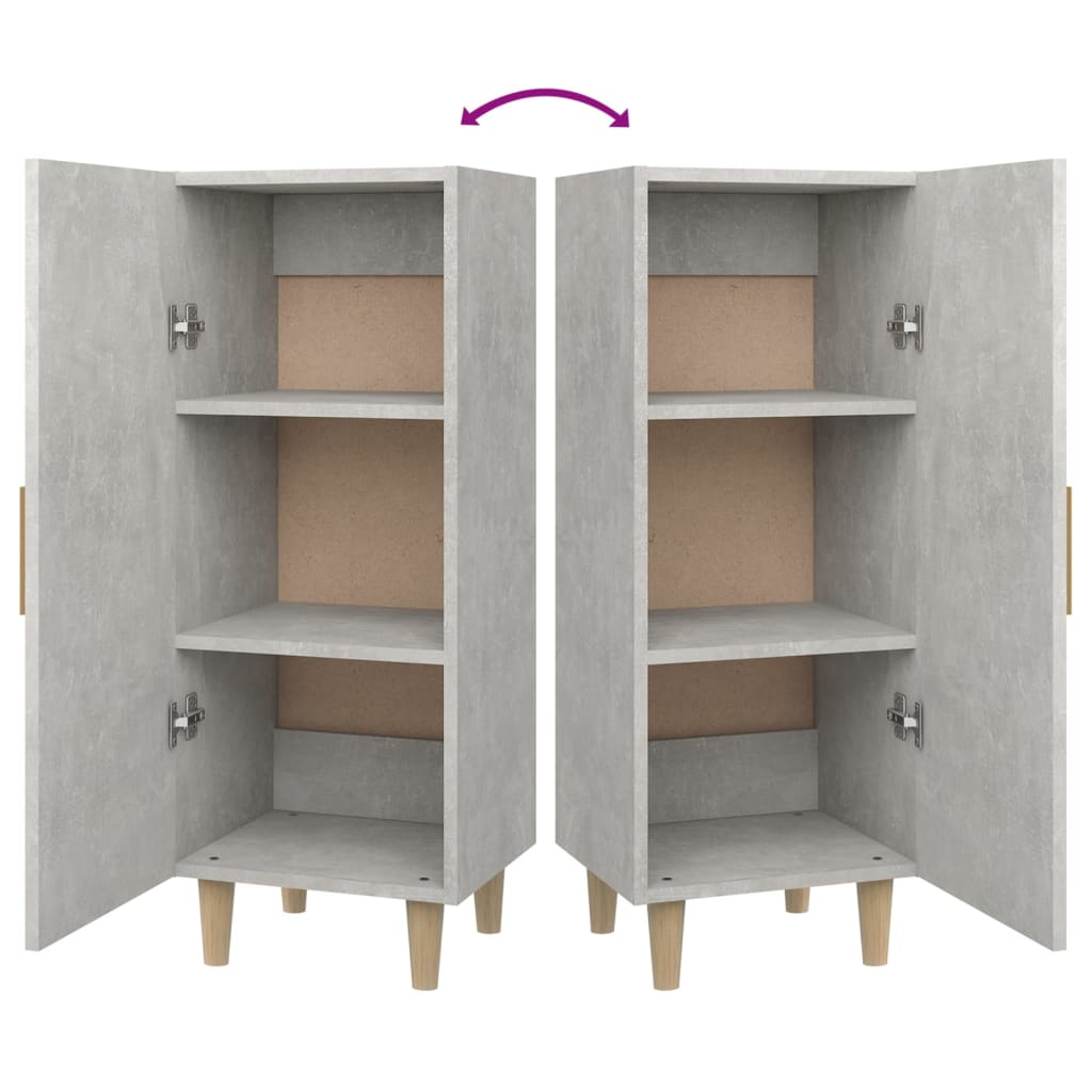 Credenza Grigio Cemento 34,5x34x90 cm in Legno Multistrato 812325