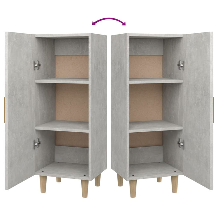 Credenza Grigio Cemento 34,5x34x90 cm in Legno Multistrato 812325