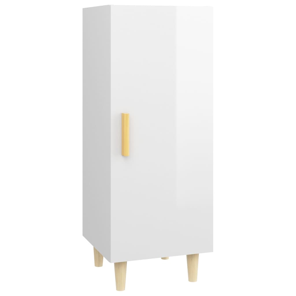 Credenza 34,5x34x90 cm in Legno Multistrato Bianco Lucido cod mxl 27793