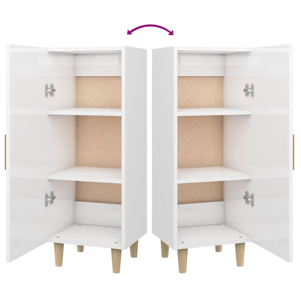 Credenza 34,5x34x90 cm in Legno Multistrato Bianco Lucido cod mxl 27793