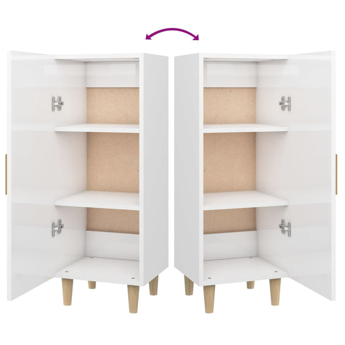 Credenza 34,5x34x90 cm in Legno Multistrato Bianco Lucido cod mxl 27793