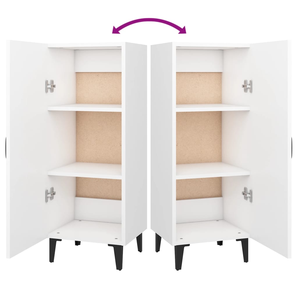 Credenza buffet cassettiera mobile contenitore organizer cucina soggiorno soggiorno 34,5 x 34 x 90 cm derivati ​​del legno bianco 02_0030275