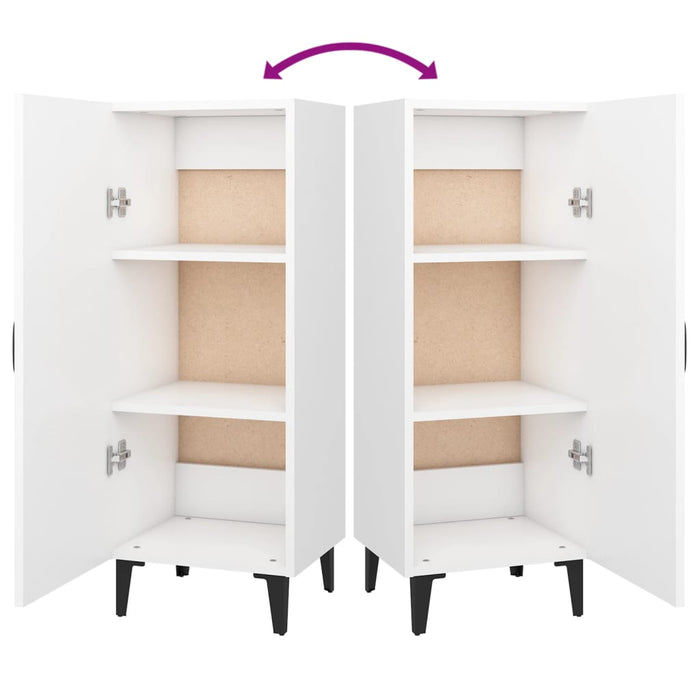 Credenza Bianca 34,5x34x90 cm in Legno Multistrato 812330