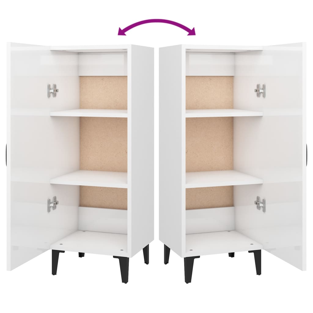 Credenza 34,5x34x90 cm in Legno Multistrato Bianco Lucido 812336