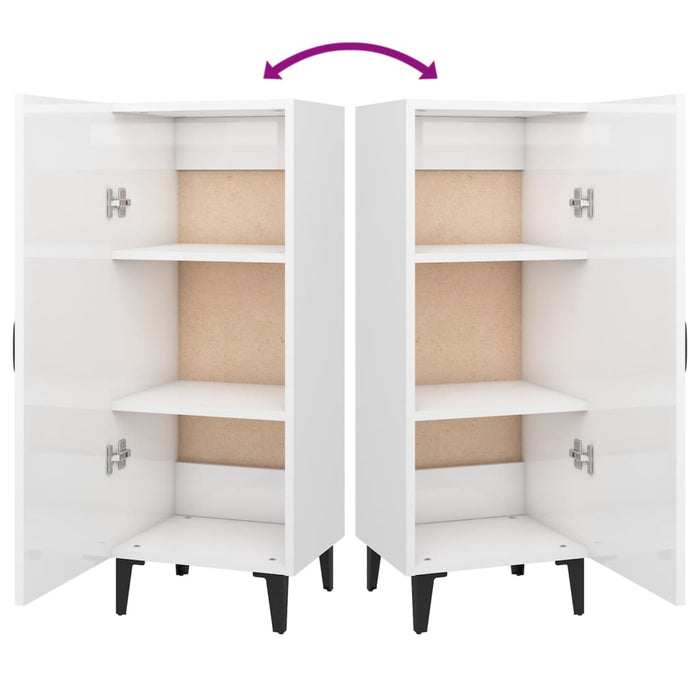 Credenza 34,5x34x90 cm in Legno Multistrato Bianco Lucido 812336