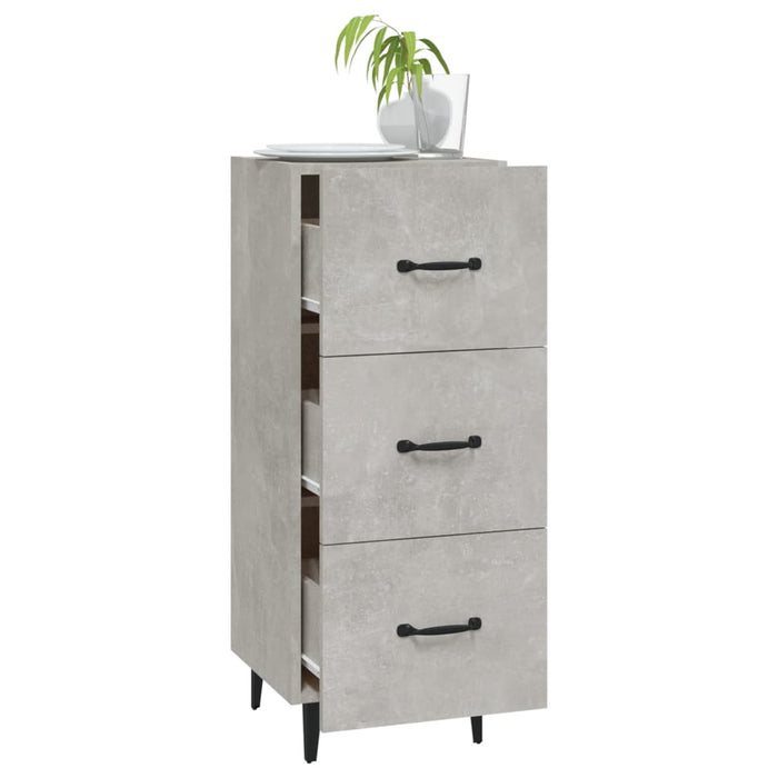 Credenza Grigio Cemento 34,5x34x90 cm in Legno Multistrato 812352