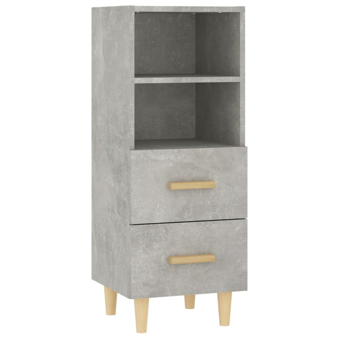 Credenza Grigio Cemento 34,5x34x90 cm in Legno Multistrato 812361