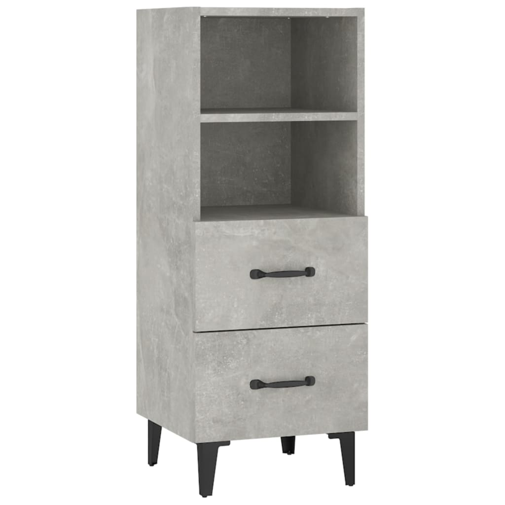 Credenza Grigio Cemento 34,5x34x90 cm in Legno Multistrato 812370