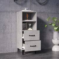Credenza Grigio Cemento 34,5x34x90 cm in Legno Multistrato 812370