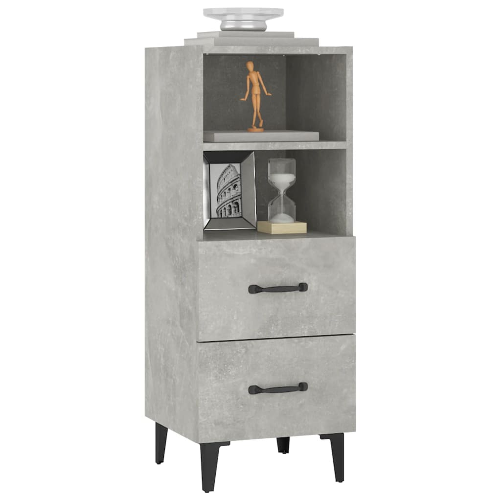 Credenza Grigio Cemento 34,5x34x90 cm in Legno Multistrato 812370