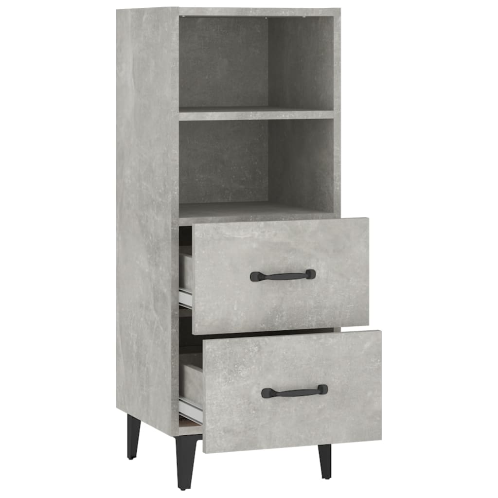 Credenza Grigio Cemento 34,5x34x90 cm in Legno Multistrato 812370