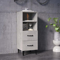 Credenza Grigio Cemento 34,5x34x90 cm in Legno Multistrato 812370
