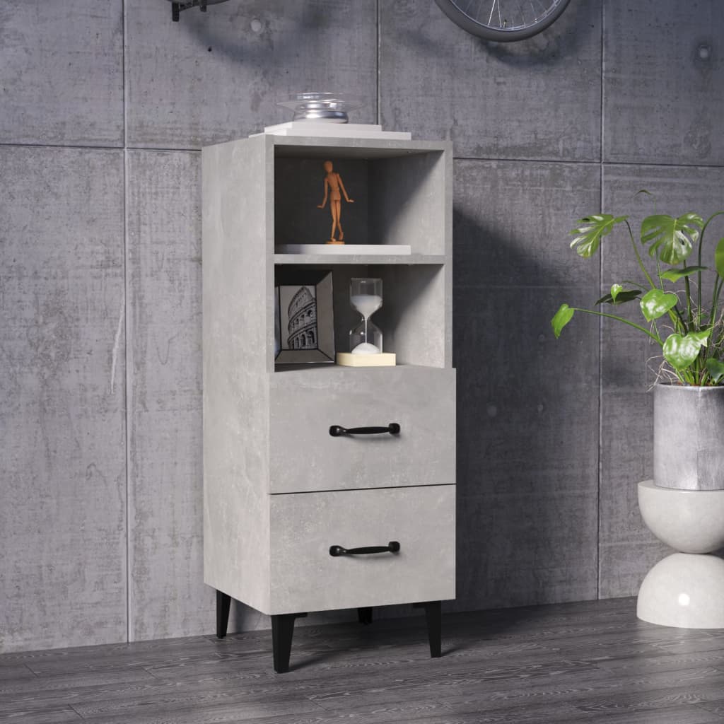 Credenza-Buffet-Armadio da cucina Grigio Cemento 34,5x34x90 cm in Legno Multistrato 662113