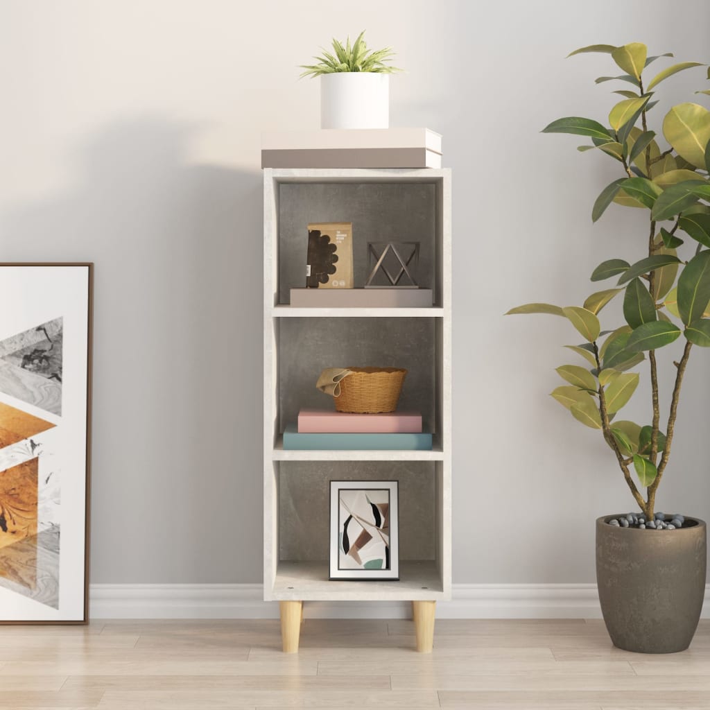 Credenza-Buffet-Armadio da cucina Grigio Cemento 34,5x32,5x90 cm in Legno Multistrato 326191