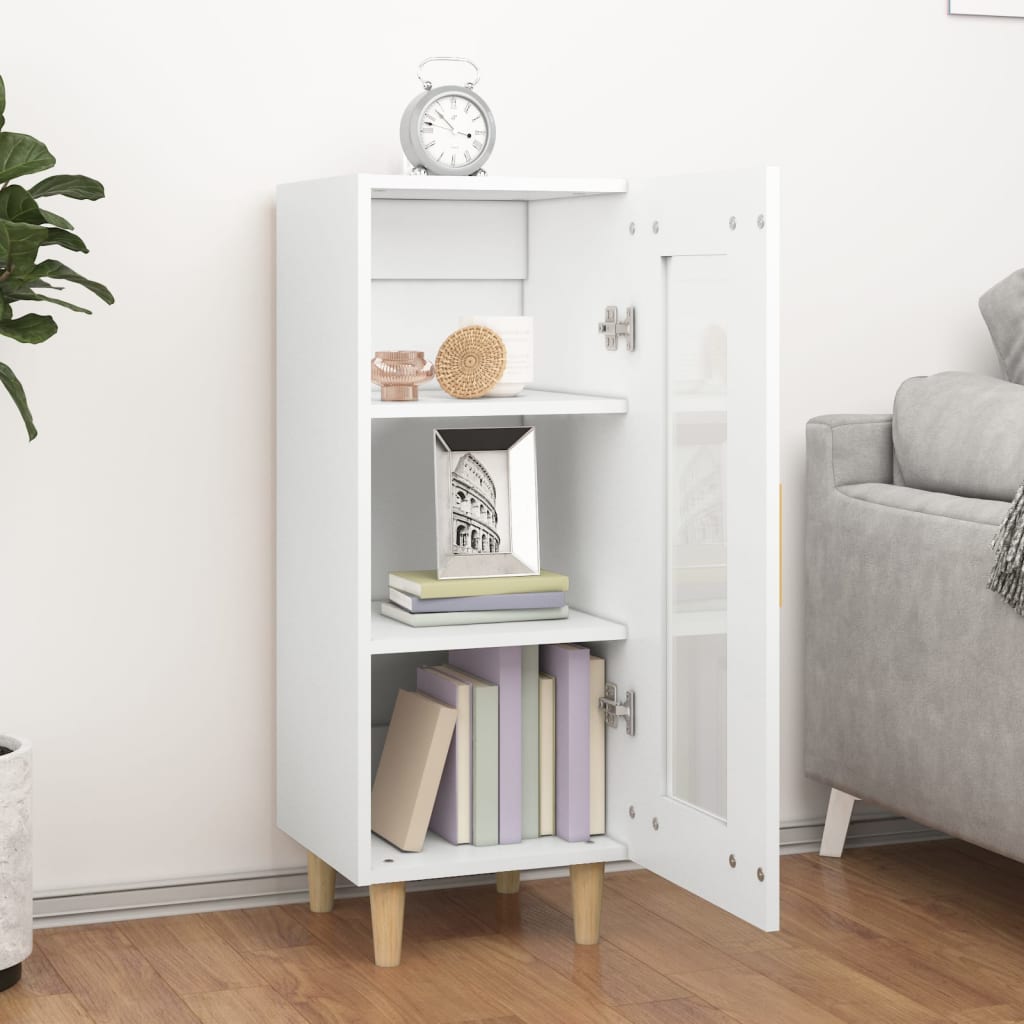 Credenza-Buffet-Armadio da cucina Bianca 34,5x34x90 cm in Legno Multistrato 153830