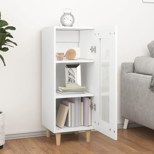 Credenza-Buffet-Armadio da cucina Bianca 34,5x34x90 cm in Legno Multistrato 153830