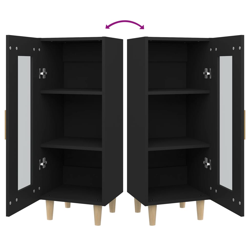 Credenza Nero 34,5x34x90 cm in Legno Multistrato 812394