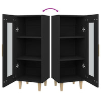 Credenza Nero 34,5x34x90 cm in Legno Multistrato