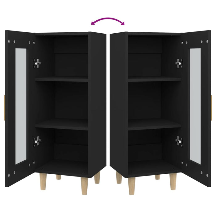Credenza Nero 34,5x34x90 cm in Legno Multistrato