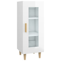 Credenza Bianco Lucido 34,5x34x90 cm in Legno Multistrato 812399