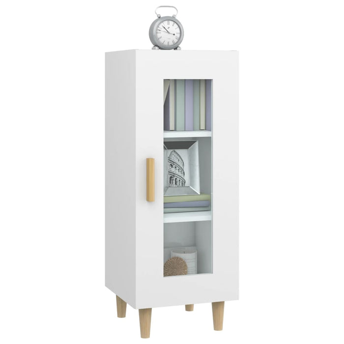 Credenza Bianco Lucido 34,5x34x90 cm in Legno Multistrato 812399